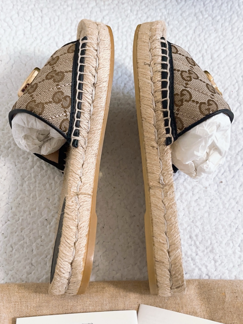 Gucci Women’s GG Marmont Monogram Canvas slide Espadrille Sandal - Picture 10 of 16